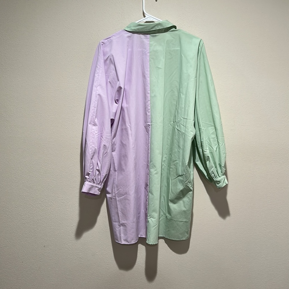 Asos Color Block Button Up Size 4 - image 3